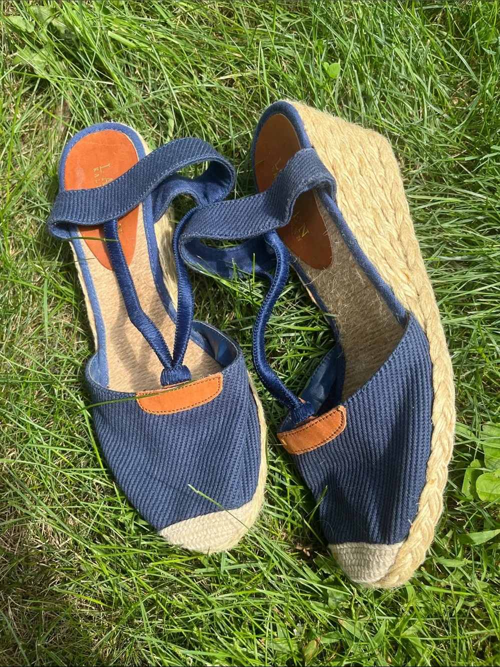Ralph Lauren 9 Women’s Navy Espadrille Wedge Sandals - Brand: